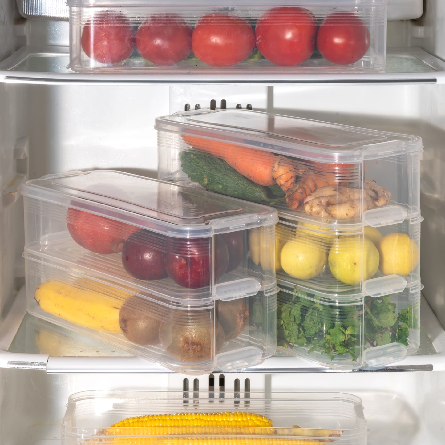 Stackable Fridge Storage Containers Pack Of 3pcs 1500ml